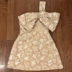 One Shouder Bow Mini Dress